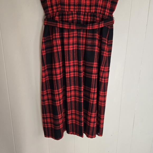 Vtg Kay Windsor Buffalo Plaid Pinafore dress nwot cottagecore Prarie modest M - Picture 6 of 14